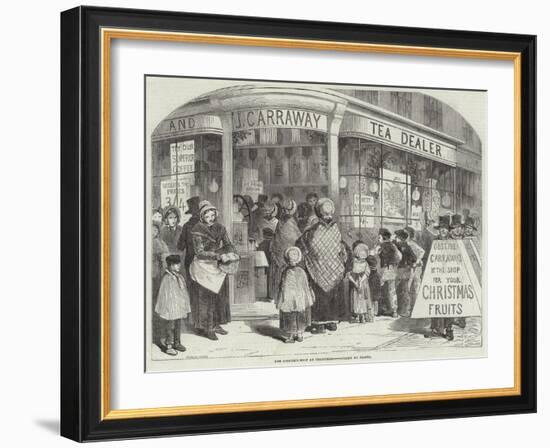 The Grocer's Shop at Christmas-Myles Birket Foster-Framed Giclee Print