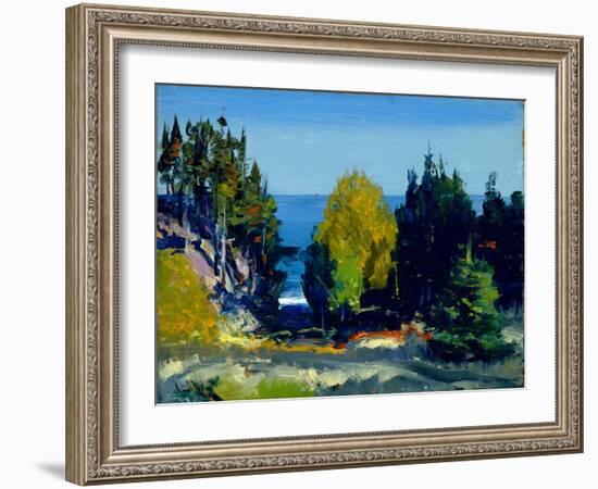 The Grove - Monhegan, 1911 (Oil on Board)-George Wesley Bellows-Framed Giclee Print