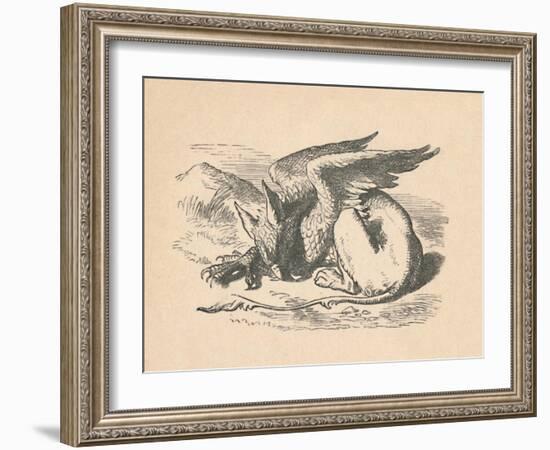 'The Gryphon asleep in the sun', 1889-John Tenniel-Framed Giclee Print