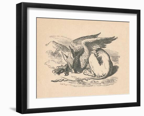 'The Gryphon asleep in the sun', 1889-John Tenniel-Framed Giclee Print