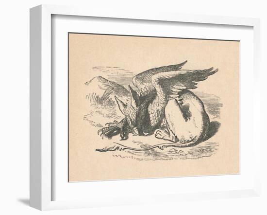 'The Gryphon asleep in the sun', 1889-John Tenniel-Framed Giclee Print