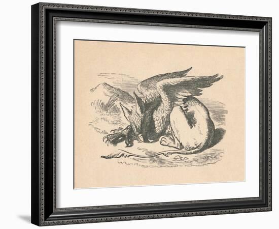 'The Gryphon asleep in the sun', 1889-John Tenniel-Framed Giclee Print