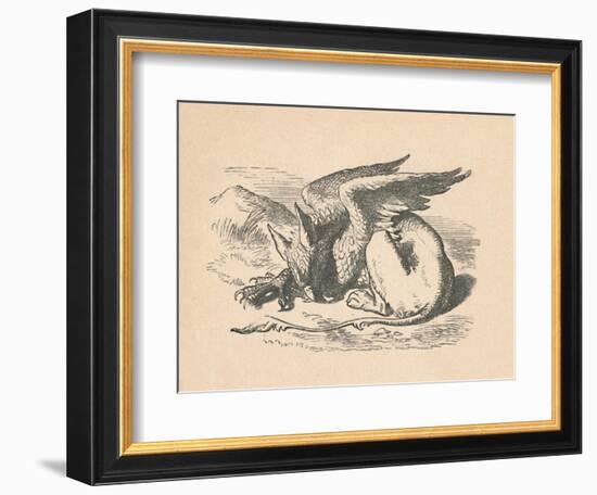 'The Gryphon asleep in the sun', 1889-John Tenniel-Framed Giclee Print