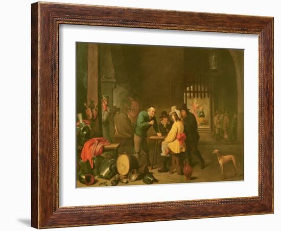 The Guard Room (Oil on Canvas)-David The Elder Teniers-Framed Giclee Print