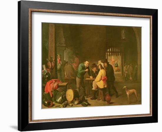The Guard Room (Oil on Canvas)-David The Elder Teniers-Framed Giclee Print