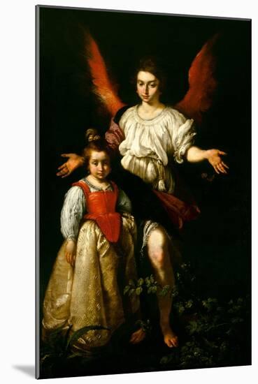 The Guardian Angel, C.1630 (Oil on Canvas)-Bernardo Strozzi-Mounted Giclee Print