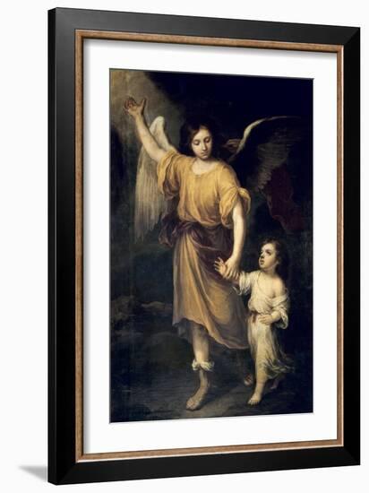 The Guardian Angel-Bartolome Esteban Murillo-Framed Art Print