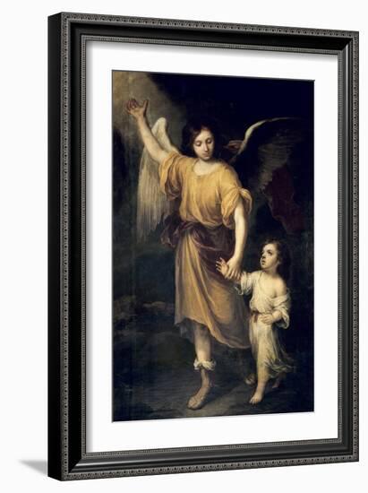 The Guardian Angel-Bartolome Esteban Murillo-Framed Art Print