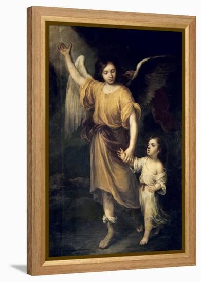 The Guardian Angel-Bartolome Esteban Murillo-Framed Stretched Canvas