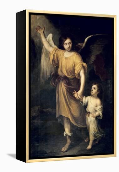 The Guardian Angel-Bartolome Esteban Murillo-Framed Stretched Canvas