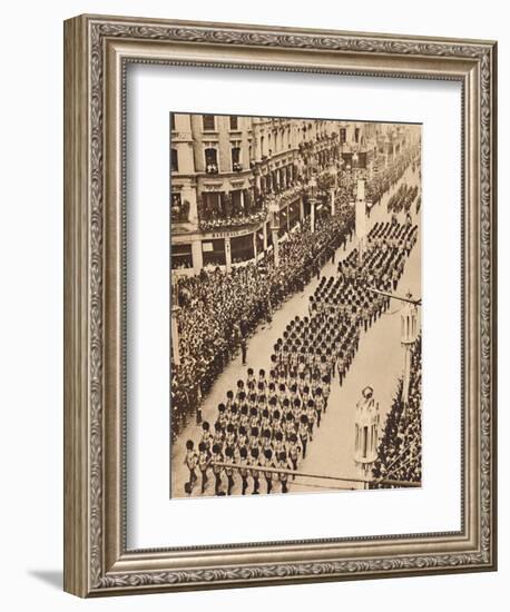 'The Guards in Oxford Street', May 12 1937-Unknown-Framed Photographic Print