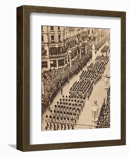 'The Guards in Oxford Street', May 12 1937-Unknown-Framed Photographic Print