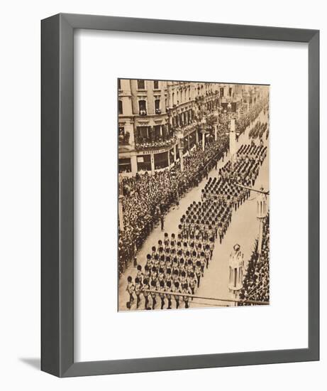 'The Guards in Oxford Street', May 12 1937-Unknown-Framed Photographic Print