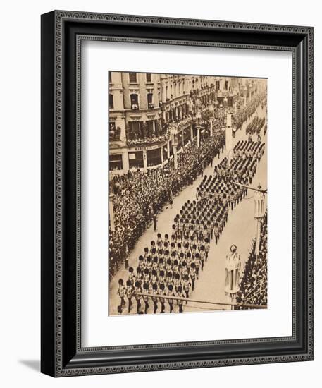 'The Guards in Oxford Street', May 12 1937-Unknown-Framed Photographic Print