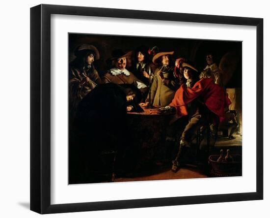 The Guards Smoking, 1643-Louis Le Nain-Framed Giclee Print