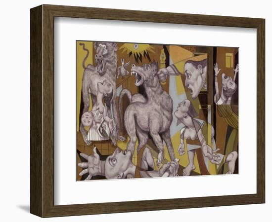 The Guereza Guernica, 2018 (Acrylic Paint on Illustration Board)-Anita Kunz-Framed Giclee Print