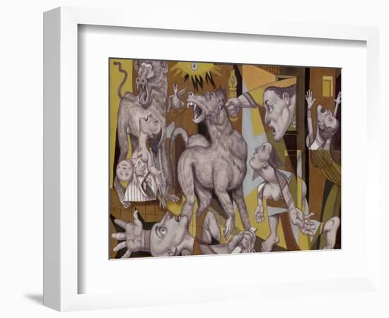 The Guereza Guernica, 2018 (Acrylic Paint on Illustration Board)-Anita Kunz-Framed Giclee Print