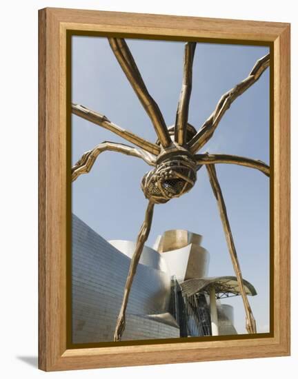 The Guggenheim, Designed by Architect Frank Gehry, and Giant Spider Sculpture by Louise Bourgeois-Christian Kober-Framed Premier Image Canvas