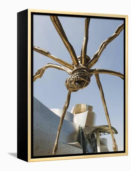 The Guggenheim, Designed by Architect Frank Gehry, and Giant Spider Sculpture by Louise Bourgeois-Christian Kober-Framed Premier Image Canvas