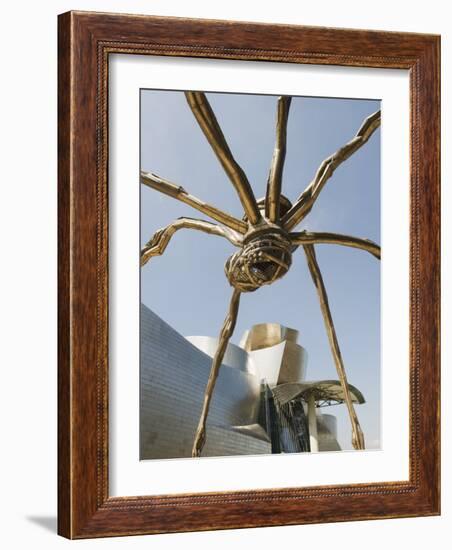 The Guggenheim, Designed by Architect Frank Gehry, and Giant Spider Sculpture by Louise Bourgeois-Christian Kober-Framed Photographic Print