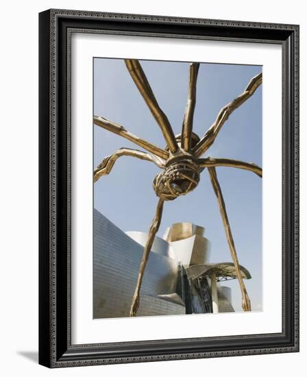 The Guggenheim, Designed by Architect Frank Gehry, and Giant Spider Sculpture by Louise Bourgeois-Christian Kober-Framed Photographic Print