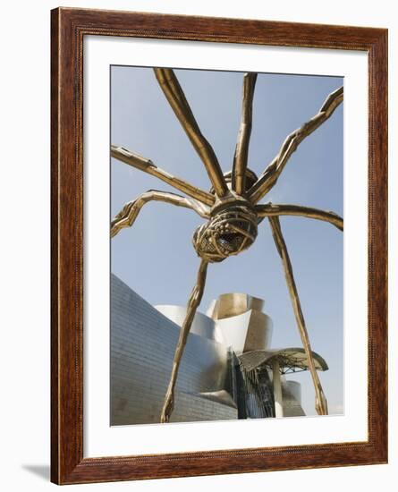 The Guggenheim, Designed by Architect Frank Gehry, and Giant Spider Sculpture by Louise Bourgeois-Christian Kober-Framed Photographic Print