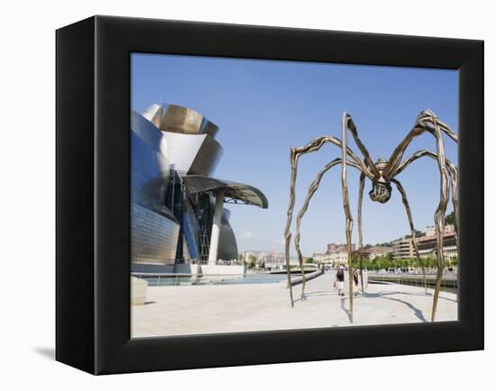 The Guggenheim, Designed by Architect Frank Gehry, and Giant Spider Sculpture by Louise Bourgeois-Christian Kober-Framed Premier Image Canvas