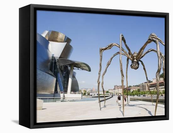 The Guggenheim, Designed by Architect Frank Gehry, and Giant Spider Sculpture by Louise Bourgeois-Christian Kober-Framed Premier Image Canvas