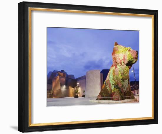 The Guggenheim, Designed by Architect Frank Gehry, and Puppy, the Sculpture by Jeff Koons-Christian Kober-Framed Photographic Print