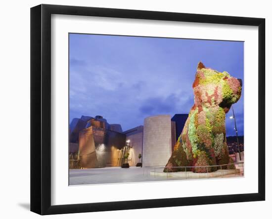 The Guggenheim, Designed by Architect Frank Gehry, and Puppy, the Sculpture by Jeff Koons-Christian Kober-Framed Photographic Print