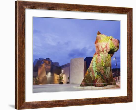 The Guggenheim, Designed by Architect Frank Gehry, and Puppy, the Sculpture by Jeff Koons-Christian Kober-Framed Photographic Print