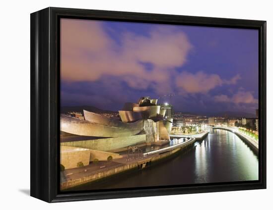 The Guggenheim, Designed by Canadian-American Architect Frank Gehry, on the Nervion River-Christian Kober-Framed Premier Image Canvas
