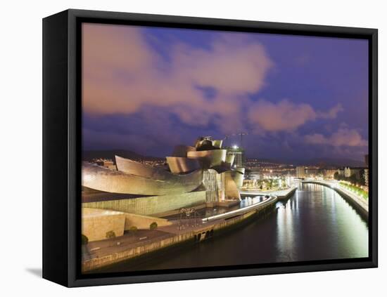 The Guggenheim, Designed by Canadian-American Architect Frank Gehry, on the Nervion River-Christian Kober-Framed Premier Image Canvas