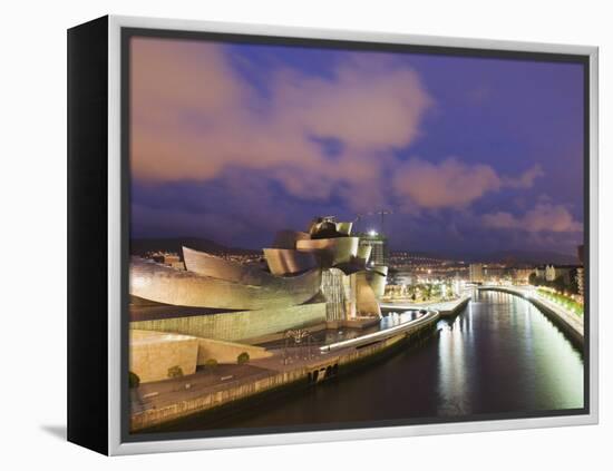 The Guggenheim, Designed by Canadian-American Architect Frank Gehry, on the Nervion River-Christian Kober-Framed Premier Image Canvas