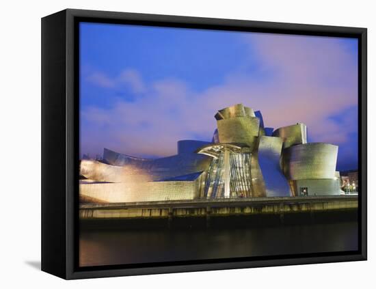 The Guggenheim, Designed by Canadian-American Architect Frank Gehry, on the Nervion River-Christian Kober-Framed Premier Image Canvas