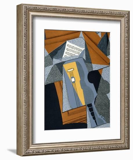 The Guitar, Illustration for the Poem "Au Soleil Du Plafond", by Pierre Reverdy 1955-Juan Gris-Framed Giclee Print