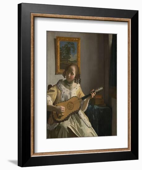 The Guitar Player. 1672-Johannes Vermeer-Framed Premium Giclee Print