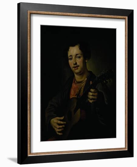 The Guitar Player, 1850s-Vasili Grigoryevich Perov-Framed Giclee Print