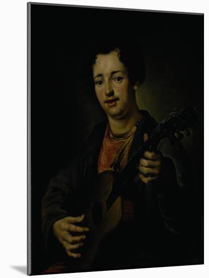 The Guitar Player, 1850s-Vasili Grigoryevich Perov-Mounted Giclee Print