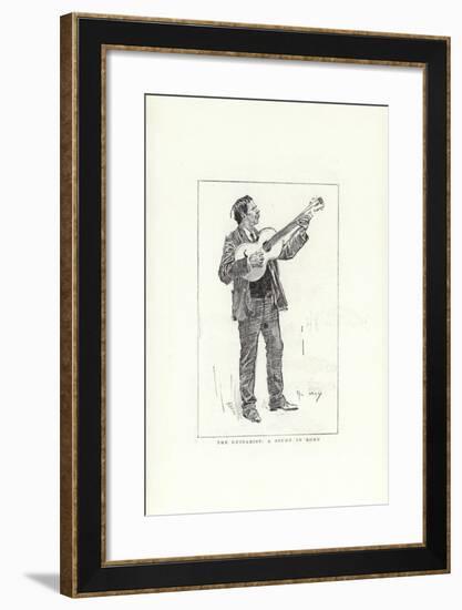 The Guitarist, a Study in Rome-Phil May-Framed Giclee Print