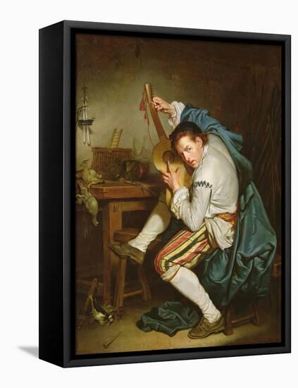 The Guitarist-Jean Baptiste Greuze-Framed Premier Image Canvas