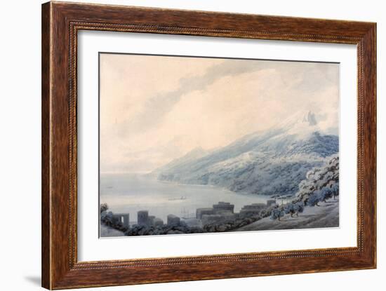 The Gulf of Salerno - Raito from Vietri (Pencil & W/C on Paper)-John Robert Cozens-Framed Giclee Print