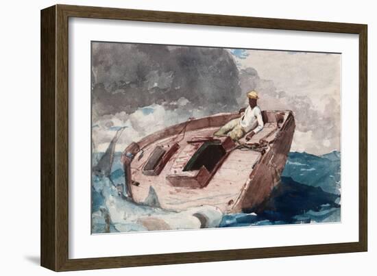 The Gulf Stream, 1899, by Winslow Homer, 1836-1910, American, realist painting,-Winslow Homer-Framed Art Print