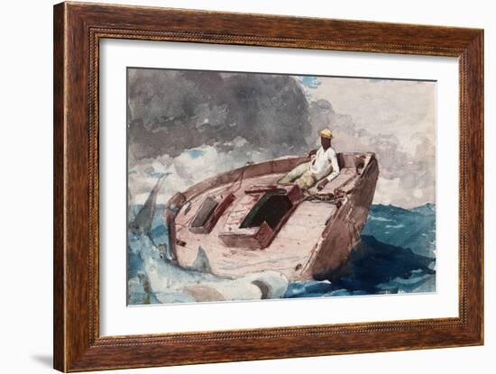 The Gulf Stream, 1899, by Winslow Homer, 1836-1910, American, realist painting,-Winslow Homer-Framed Art Print