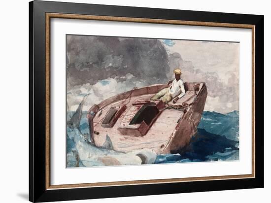 The Gulf Stream, 1899, by Winslow Homer, 1836-1910, American, realist painting,-Winslow Homer-Framed Art Print