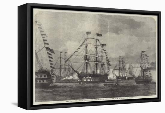 The Gun-Boats Passing Through the Line-Of-Battle Ships-George Henry Andrews-Framed Premier Image Canvas