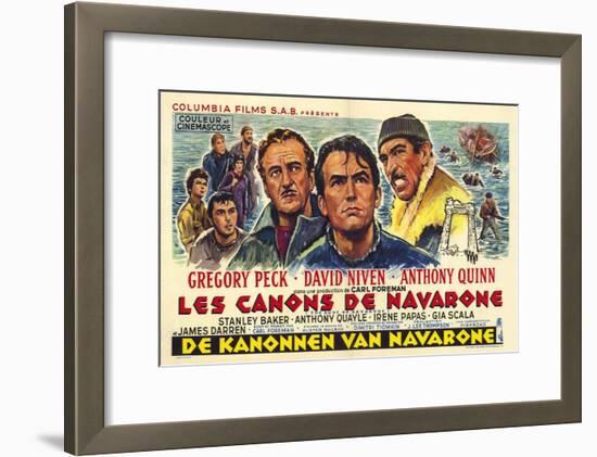 The Guns of Navarone, Belgian Movie Poster, 1961-null-Framed Art Print