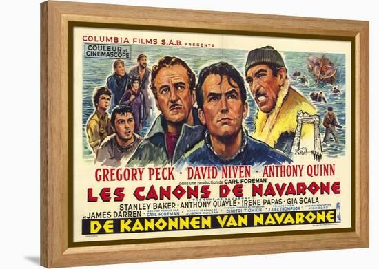 The Guns of Navarone, Belgian Movie Poster, 1961-null-Framed Stretched Canvas