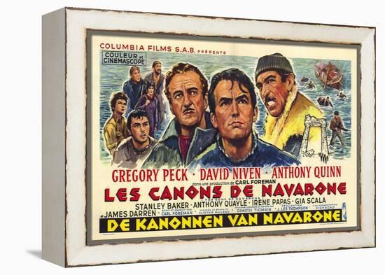 The Guns of Navarone, Belgian Movie Poster, 1961-null-Framed Stretched Canvas