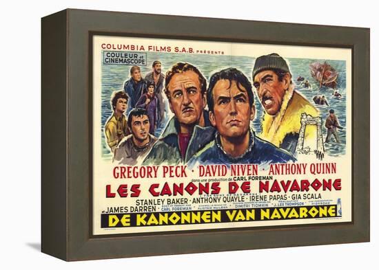 The Guns of Navarone, Belgian Movie Poster, 1961-null-Framed Stretched Canvas